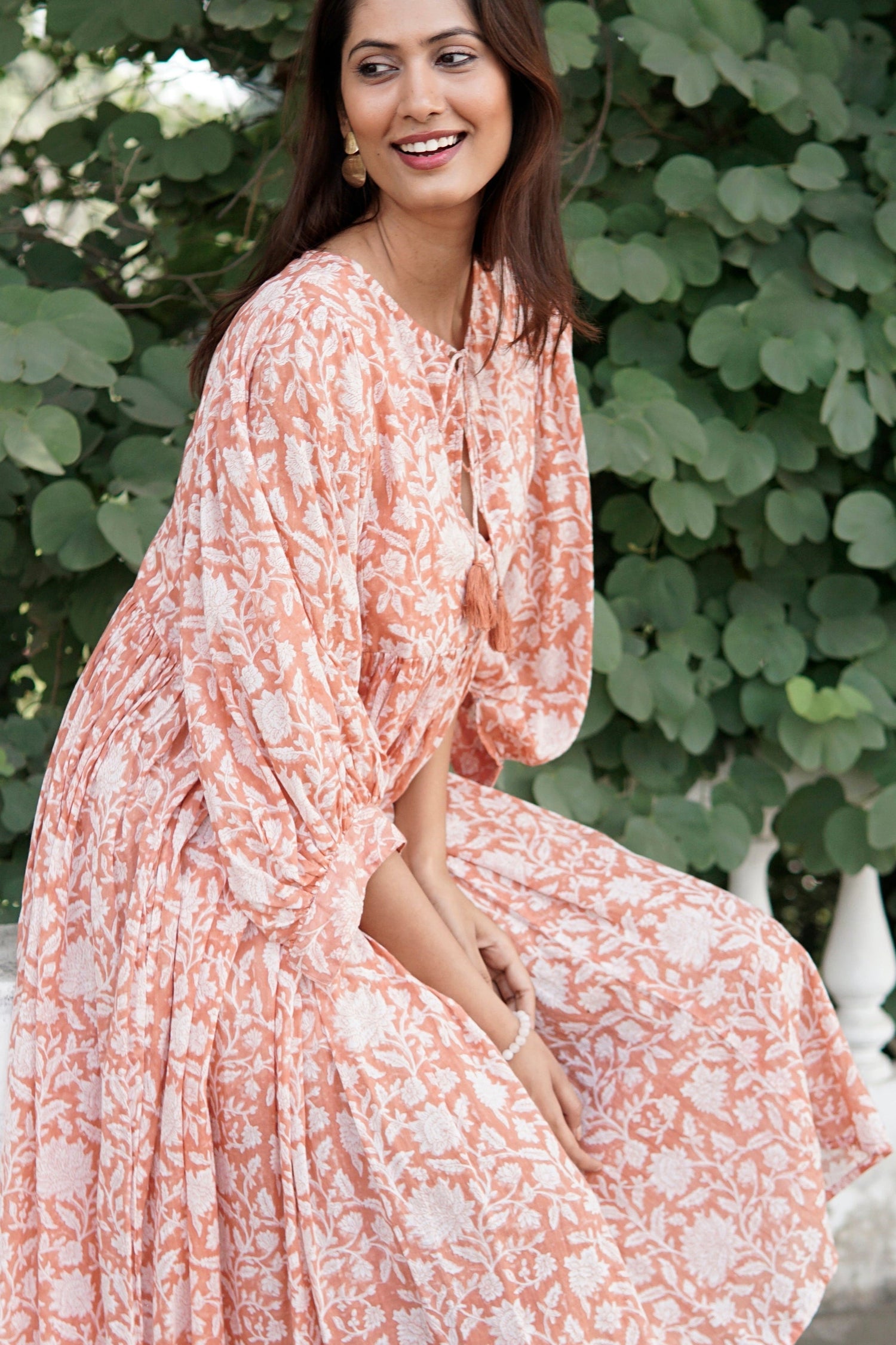 Floaty, floral summer maxi dress, cotton beach dress, summer dress with pockets, 'Reese' Sundress