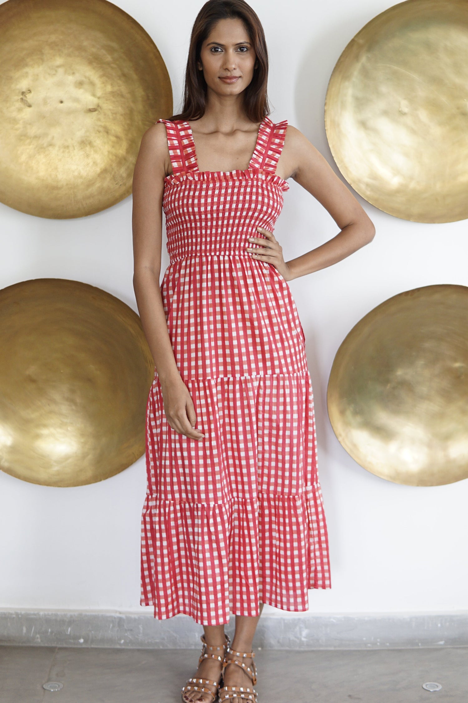 Maxi dress with pockets. Cotton summer maxi dress Rosa