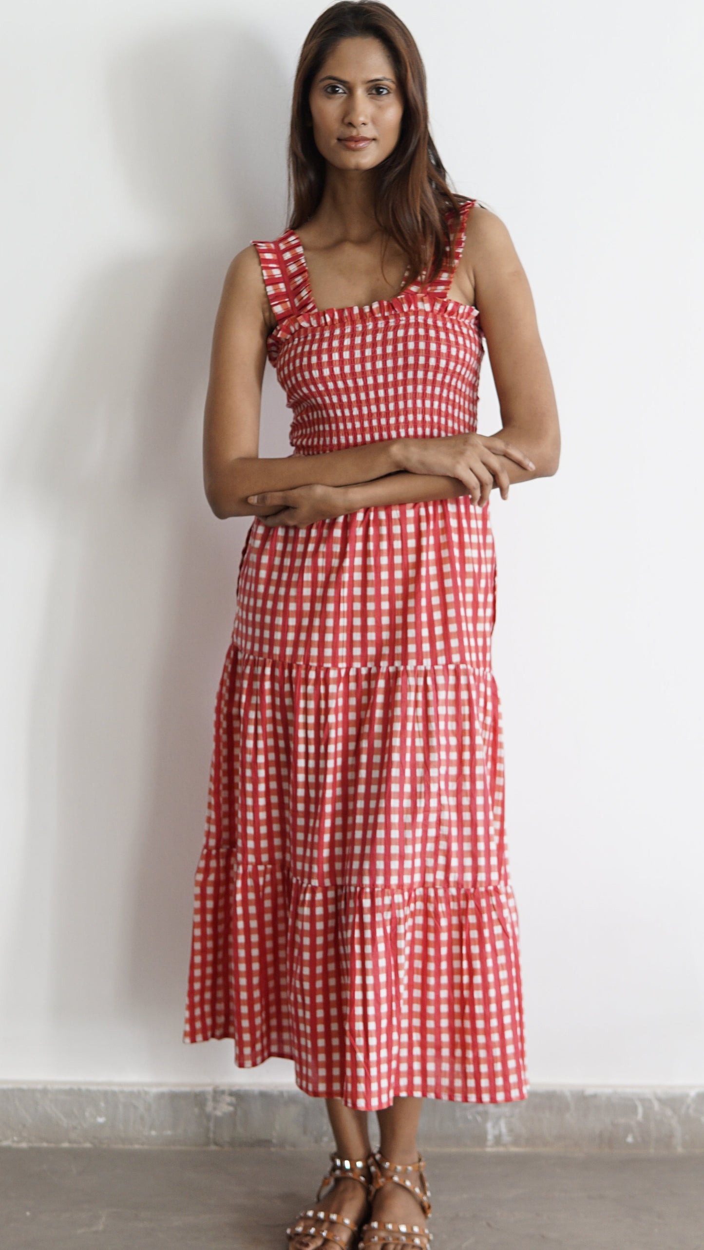 Maxi dress with pockets. Cotton summer maxi dress Rosa