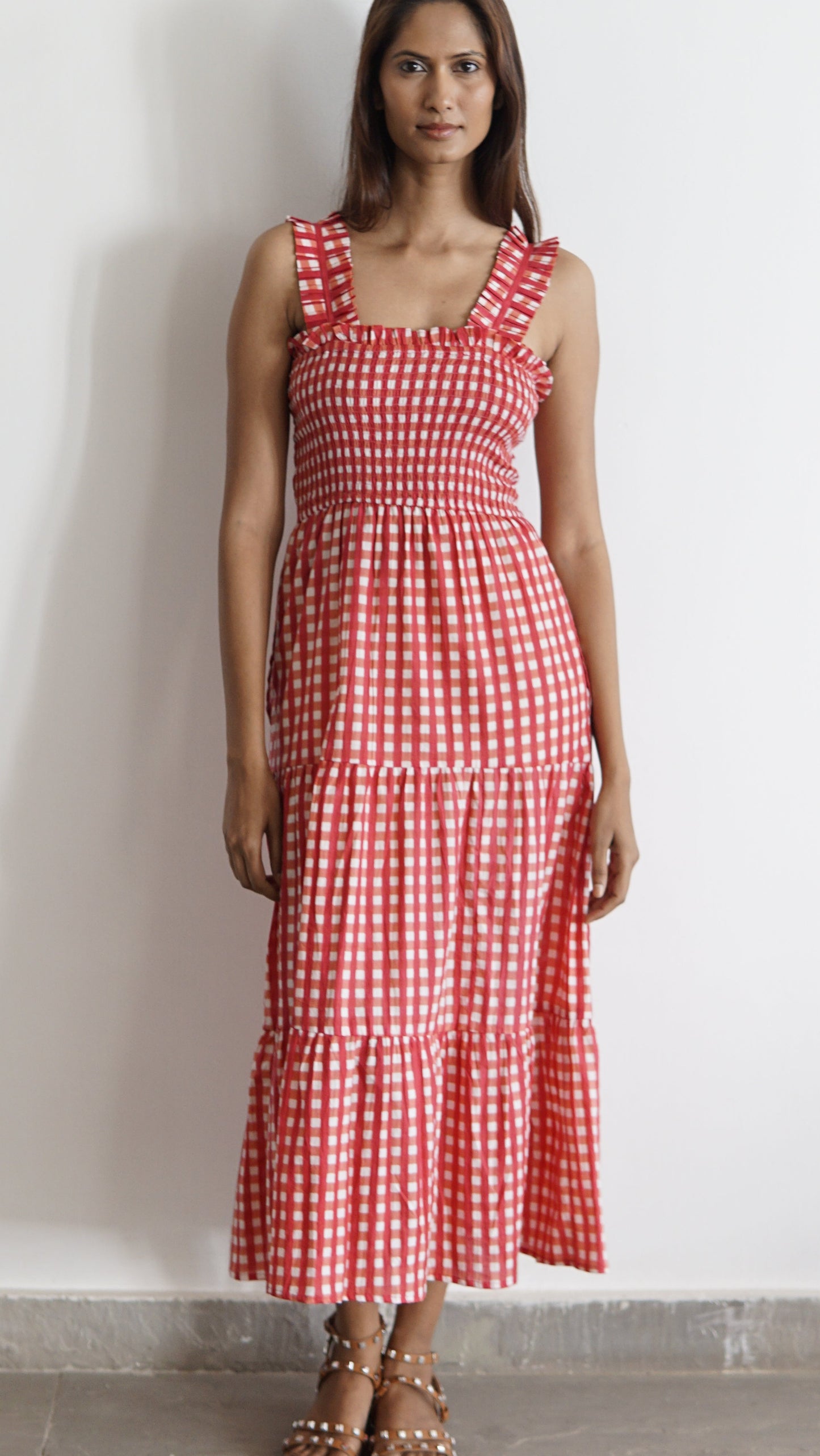 Maxi dress with pockets. Cotton summer maxi dress Rosa