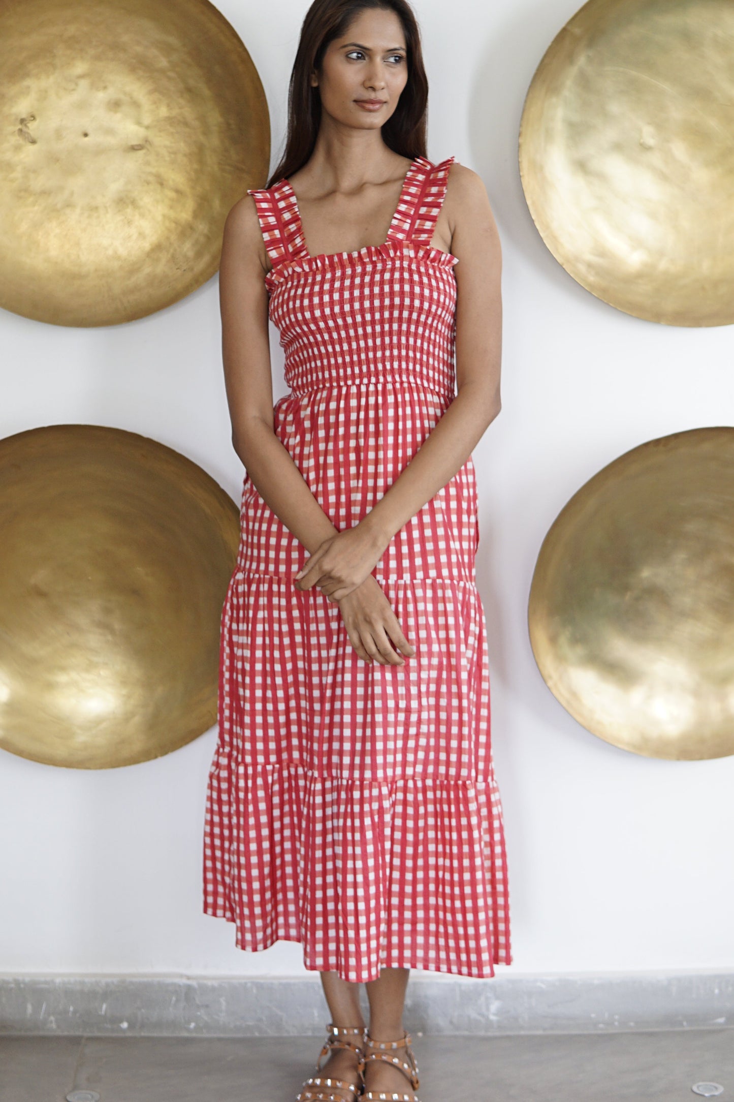 Maxi dress with pockets. Cotton summer maxi dress Rosa