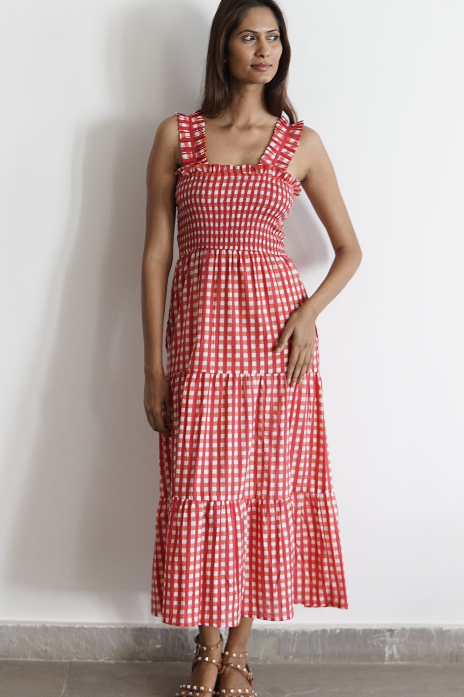 Maxi dress with pockets. Cotton summer maxi dress Rosa