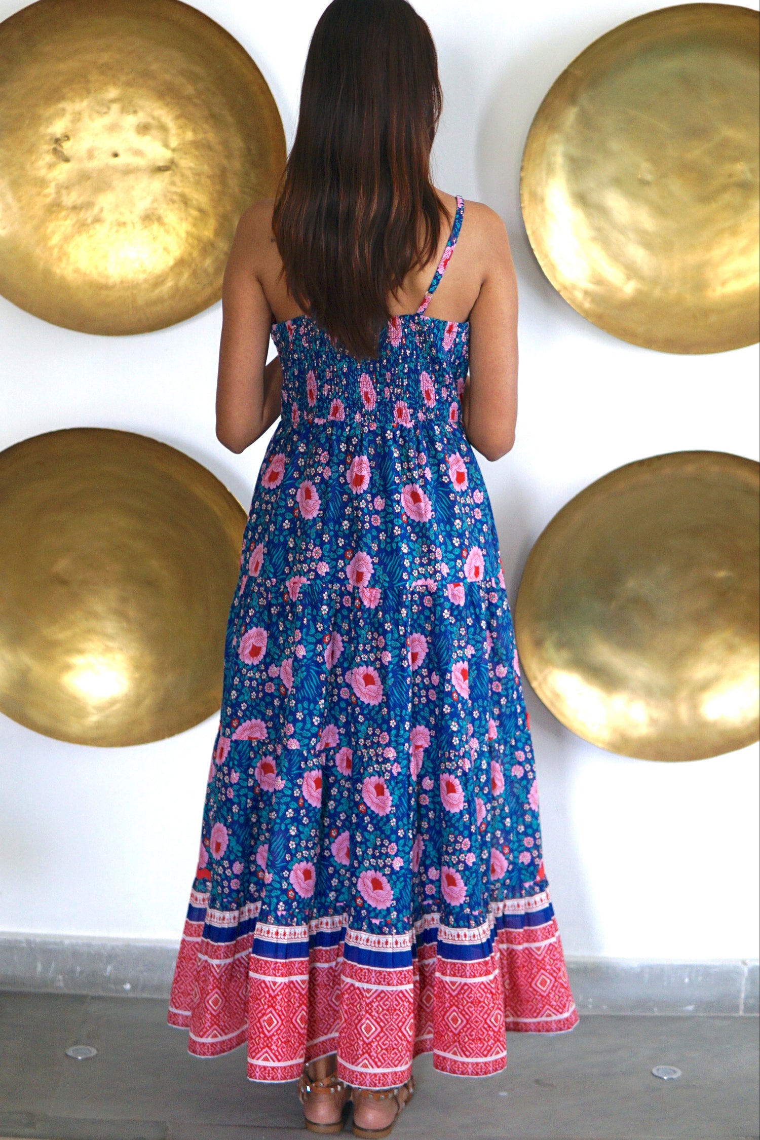 Summer maxi dress with pockets. Cotton summer maxi Beatriz