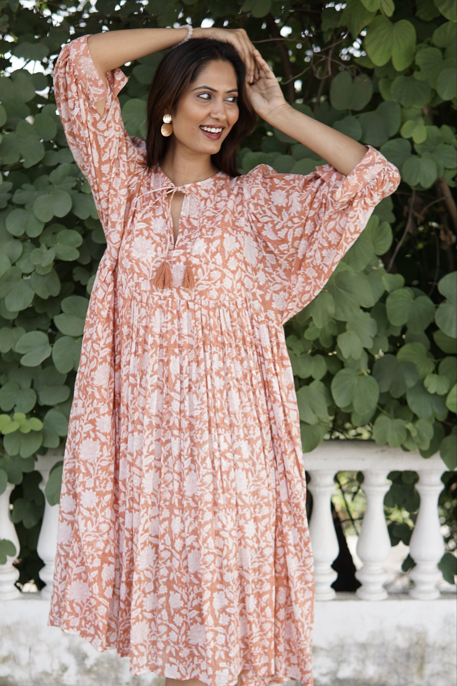 Floaty, floral summer maxi dress, cotton beach dress, summer dress with pockets, 'Reese' Sundress