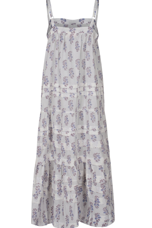 Sandrine Organic Cotton Floral Maxi Summer Dress with Pockets