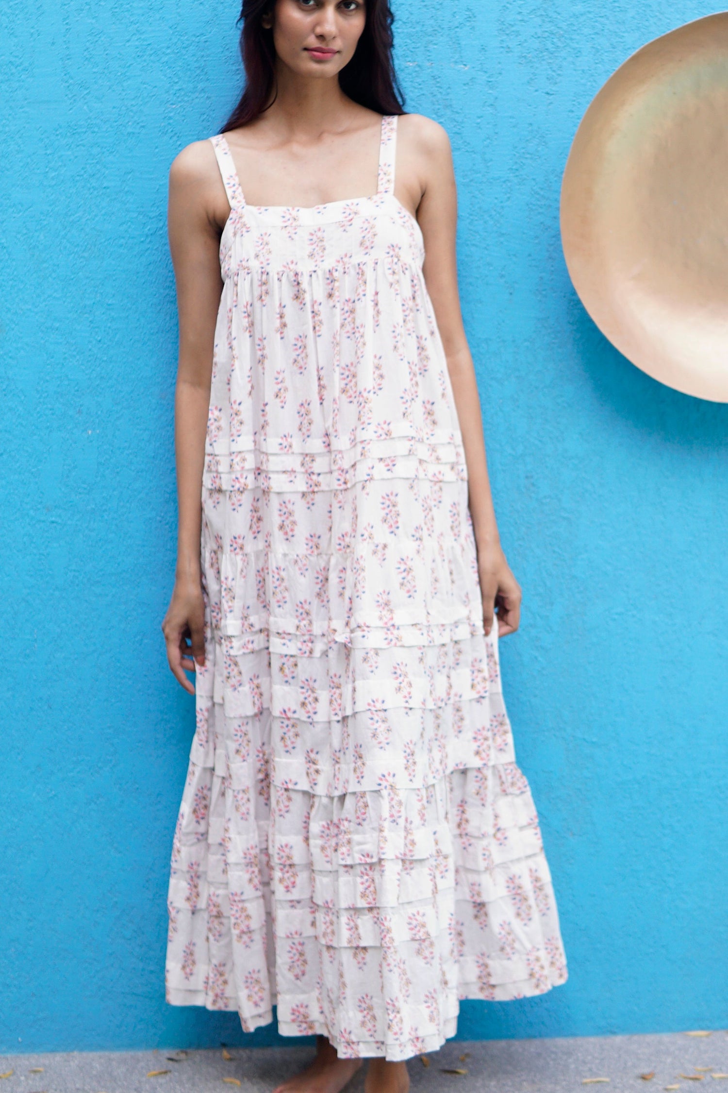 Sandrine cotton maxi summer dress. Floaty summer maxi dress with pockets
