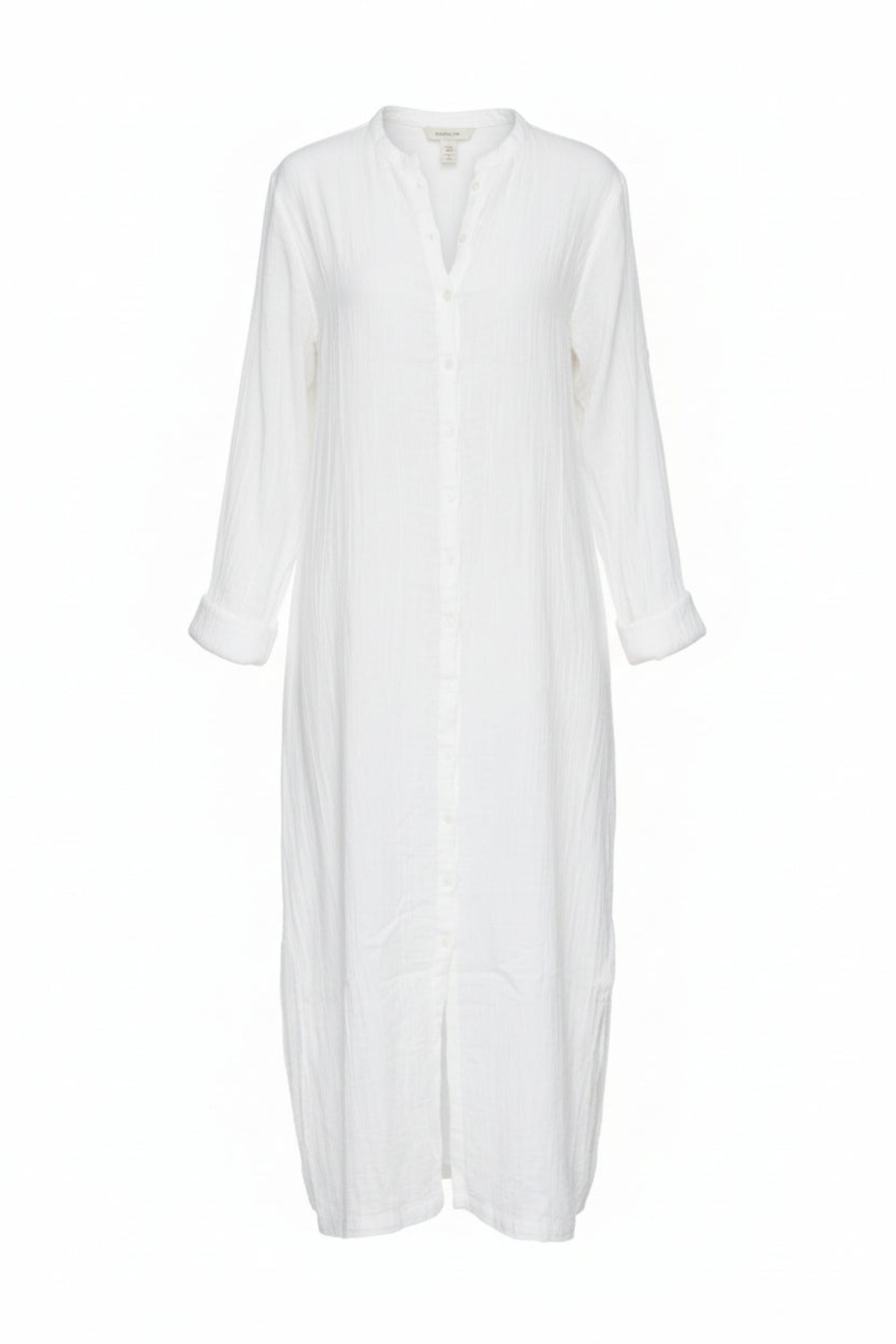 Kaftan, Luxury white beach cover-up, double gauze beach kaftan with pockets