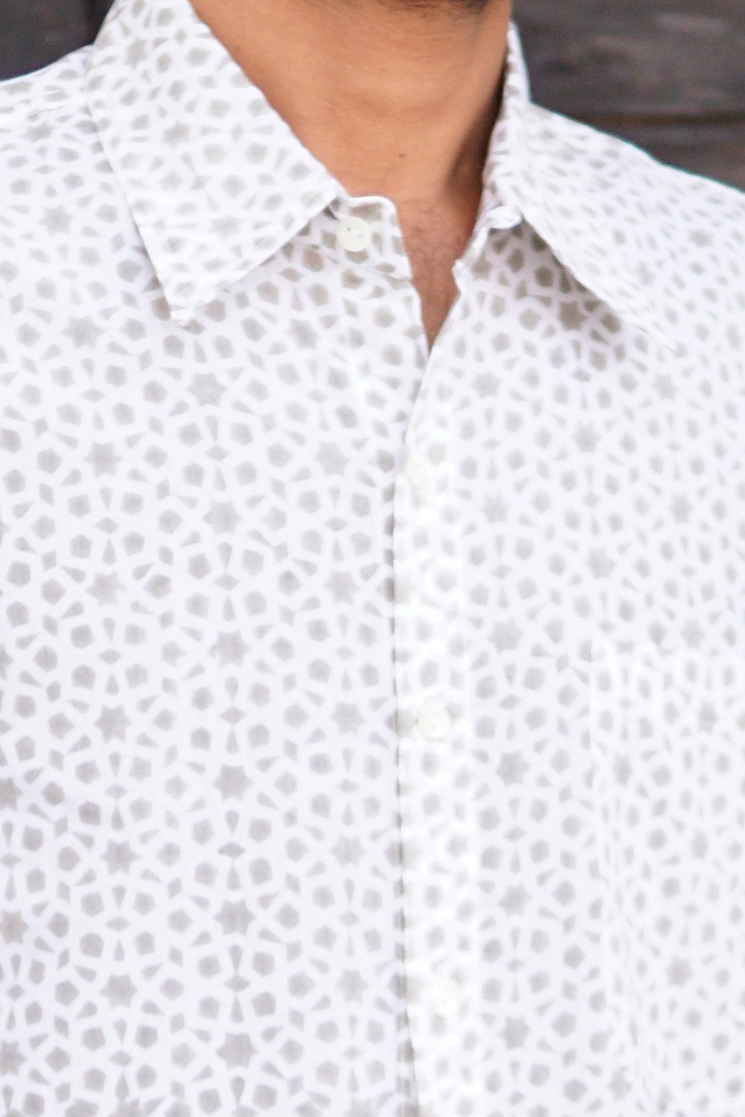 Men's cotton bock print shirt. Men's cotton beach shirt. Summer shirt for men.